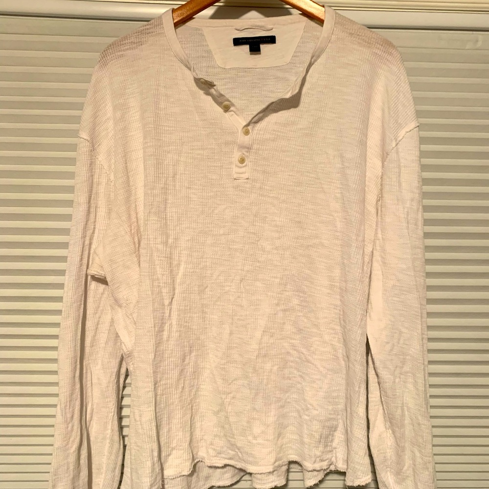 White John Varvatos Waffle Henley